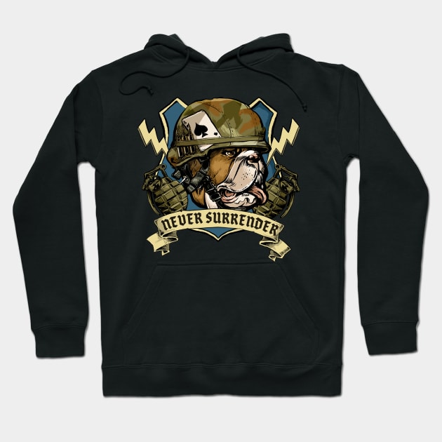 Bulldogs Never Surrender Hoodie by Black Tee Inc